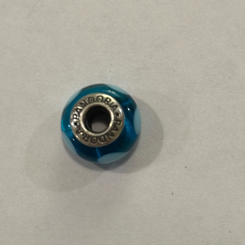 Pandora Blue Murano Glass Heart Charm